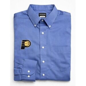 Indiana Pacers VanHeusen Button Down Long Sleeve Shirt Men's L Embroidered Logo